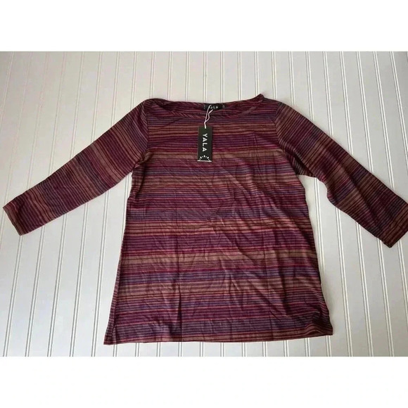 Yala Women’s Shirt XL Tee Striped Jersey Bamboo NEW. 368 - Picture 1 of 3